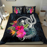 Polynesian Bedding Set - Chuuk Duvet Cover Set Tropical Flowers Blue - Polynesian Pride