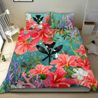 Kanaka Maoli (Hawaiian) Bedding Set - Coat Of Arms Hibiscus And Seaweed - Polynesian Pride