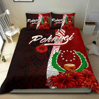 Pohnpei Micronesia Bedding Set - Coat Of Arm With Hibiscus - Polynesian Pride