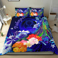 Pohnpei Bedding Set - Humpback Whale with Tropical Flowers (Blue) - Polynesian Pride