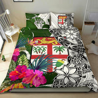 Fiji Bedding Set White - Turtle Plumeria Banana Leaf - Polynesian Pride