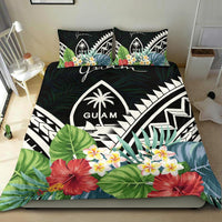 Guam Bedding Set - Guam Coat of Arms & Polynesian Tropical Flowers White - Polynesian Pride