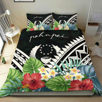 Pohnpei Bedding Set - Pohnpei Coat of Arms & Polynesian Tropical Flowers White - Polynesian Pride