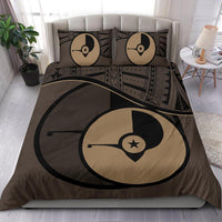 Yap Duvet Cover Set - Yap Flag Tattoo Brown - Polynesian Pride