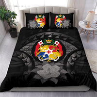 Tonga Duvet Cover Set - Tonga Coat Of Arms & Reggae Hibiscus - Polynesian Pride