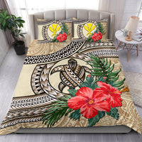 Kanaka Maoli (Hawaiian) Bedding Set - Polynesian Turtle Hibuscus Beige - Polynesian Pride