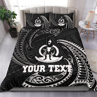Vanuatu Polynesian Custom Personalised Bedding Set - White Tribal Wave Black - Polynesian Pride