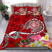 American Samoa Polynesian Bedding Set - Turtle Plumeria (Red) Red - Polynesian Pride
