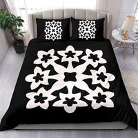 Hawaiian Bedding Set Royal Pattern - Black And White - A1 Style - Polynesian Pride