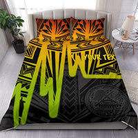 American Samoa Personalised Bedding Set - Seal With Polynesian Pattern Heartbeat Style (Reggae) - Polynesian Pride