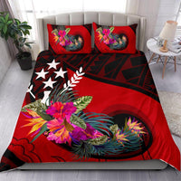 Kosrae Bedding Set - Polynesian Hook And Hibiscus (Red) - Polynesian Pride