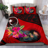 Chuuk Bedding Set - Polynesian Hook And Hibiscus (Red) - Polynesian Pride