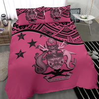 Solomon Island Duvet Cover Set - Flag & Coat Of Arms Pink - Polynesian Pride