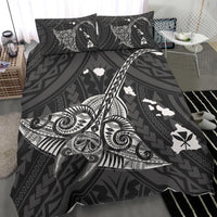 Hawaiian Map Kanaka Manta Ray White Polynesian Bedding Set - Polynesian Pride