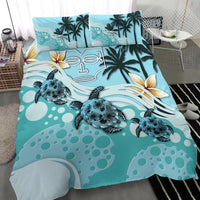 Polynesian Duvet Cover Set - Marquesas Islands Bedding Set Blue Turtle Hibiscus - Polynesian Pride