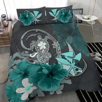 Kanaka Maoli (Hawaii) Bedding Set - Hibiscus Turtle Tribal Turquoise - Polynesian Pride