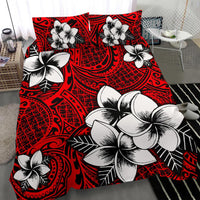 Hawaiian Plumeria Tribal Polynesian Bedding Set Red - Polynesian Pride