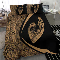 Hawaiian Surfing Waves Fish Hook Polynesian Bedding Set - Circle Style Gold - Polynesian Pride