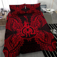 Polynesian Bedding Set - Vanuatu Duvet Cover Set Map Red - Polynesian Pride