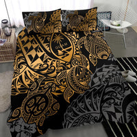 Polynesian Duvet Cover - Guam Bedding Set - Gold Turtle Flowing - Polynesian Pride