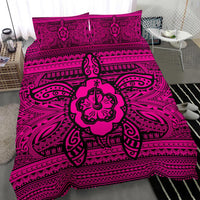 Hawaiian Turtle Polyensian Tribal Bedding Set Pink - Polynesian Pride