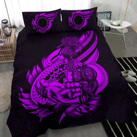 Polynesian Bedding Set - Cook islands Duvet Cover Set Father And Son Purple Purple - Polynesian Pride