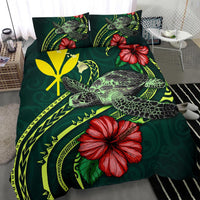 Polynesian Bedding Set - Hawaii Duvet Cover Set Green Turtle Hibiscus - Polynesian Pride