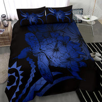 Hawaii Bedding Set - Hawaii Turtle Hibiscus Polynesian Vintage Bedding Set - Blue - Polynesian Pride