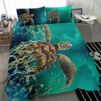 Hawaii Sea Turtle Water Color Travel Sea Bedding Set - AH - Green - Polynesian Pride