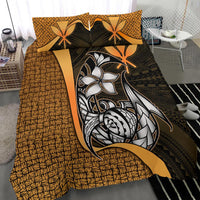 Polynesian Bedding Set - Hawaii Duvet Cover Set Gold - Turtle with Hook - Polynesian Pride