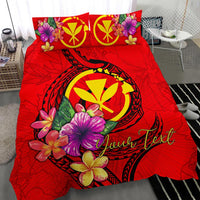 Hawaii Polynesian Custom Personalised Bedding Set - Floral With Seal Red - Polynesian Pride