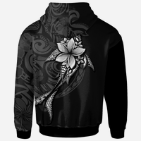 Tokelau Hoodie Fish With Plumeria Flowers Style - Polynesian Pride