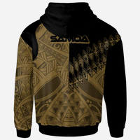 Samoa Zip Hoodie Gold Color Symmetry Style - Polynesian Pride
