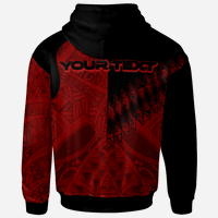 Cook Islands Custom Hoodie Red Color Symmetry Style - Polynesian Pride