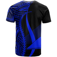 Tokelau T Shirt Blue Polynesian Tentacle Tribal Pattern - Polynesian Pride