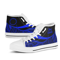 Cook Islands High Top Shoes Blue - Polynesian Tentacle Tribal Pattern - Polynesian Pride