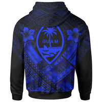 Guam Polynesian Zip up Hoodie Guam Blue Seal Camisole Hibiscus Style - Polynesian Pride