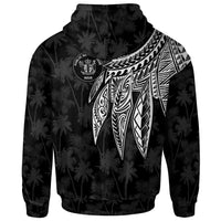 Niue Zip up Hoodie Polynesian Wings (White) - Polynesian Pride