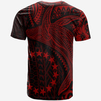 Cook Islands T Shirt Humpback Whale & Coat of Arms Red - Polynesian Pride
