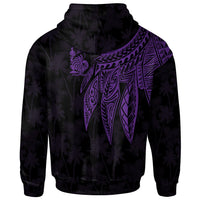 Wallis and Futuna Zip up Hoodie Polynesian Wings Purple - Polynesian Pride