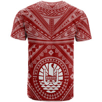 Tahiti Custom T Shirt Tahiti Seal In Polynesian Tattoo Style (Red) - Polynesian Pride