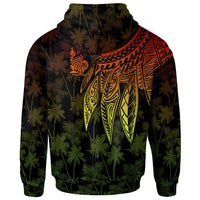 Wallis and Futuna Zip up Hoodie Polynesian Wings Reggae - Polynesian Pride