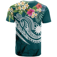 Nauru Polynesian T Shirt Summer Plumeria (Turquoise) - Polynesian Pride