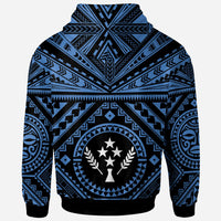 Kosrae Zip up Hoodie Kosrae Flag In Polynesian Tattoo Style (Blue) - Polynesian Pride