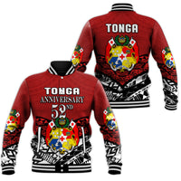 Tonga Baseball Jacket Independence Anniversary Special Version 2022 LT14 Unisex Red - Polynesian Pride