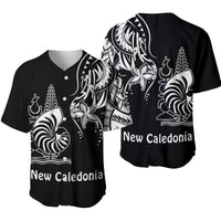 New Caledonia Baseball Jersey Emblem Nautilus Shell Version Black LT13 Black - Polynesian Pride