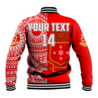 (Custom Text And Number) Kolisi Tonga High School Baseball Jacket Class Of Year Tongan Ngatu Pattern LT14 - Polynesian Pride