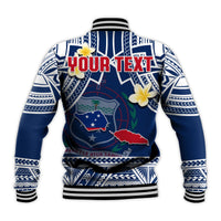 (Custom Personalised) Samoa Baseball Jacket Samoan Plumeria Flowers Mix Polynesian Pattern LT14 - Polynesian Pride