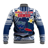 Samoa Baseball Jacket Samoan Plumeria Flowers Mix Polynesian Pattern LT14 - Polynesian Pride