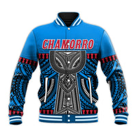 Guam Chamorro Baseball Jacket Latte Stone Blue Polynesian Haligi LT13 - Polynesian Pride